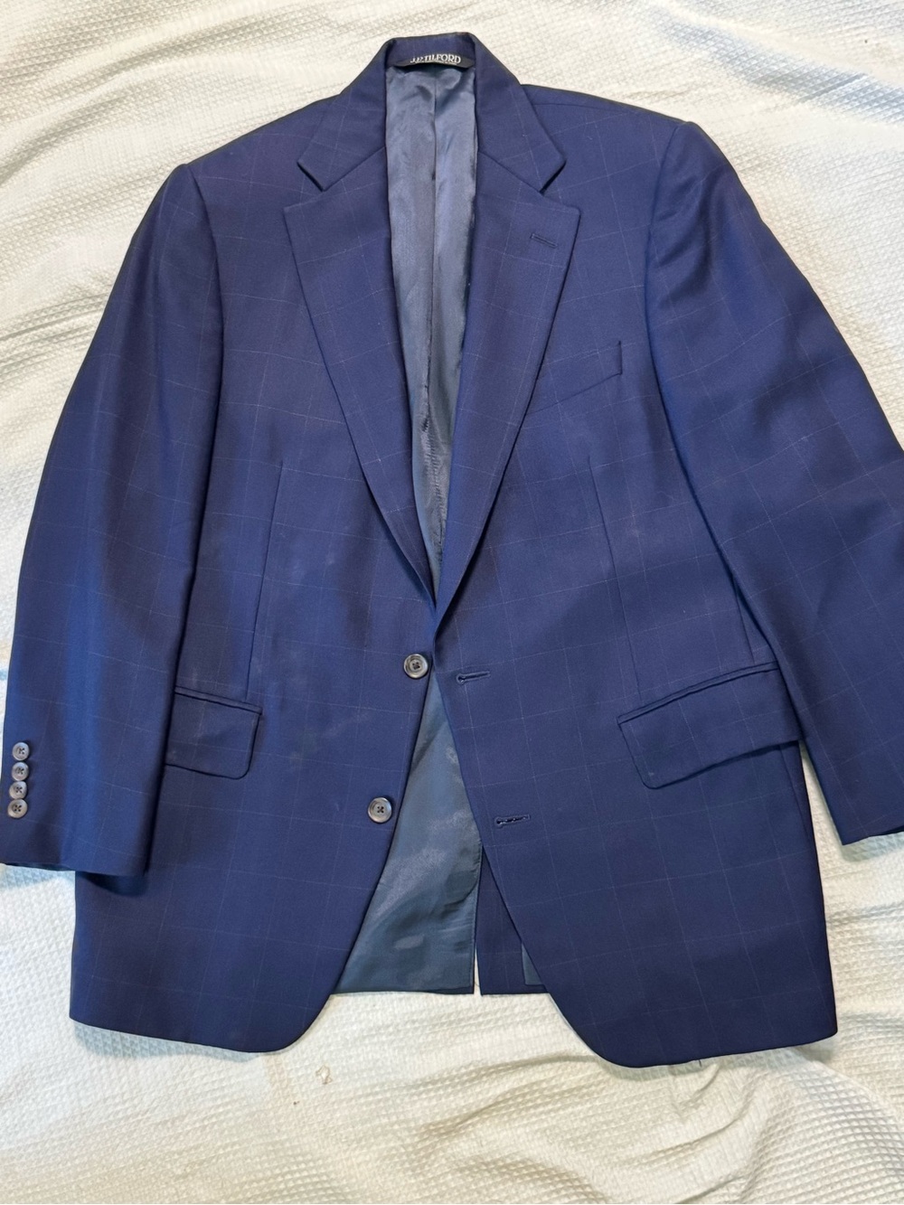 Samuelsohn Classic Navy Windowpane Men's Blazer